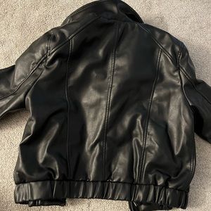 Blank NYC faux leather jacket with detachable hood size medium in black